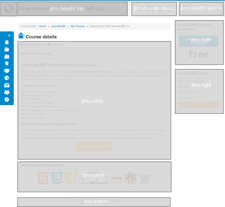 JoomLMS modules positions